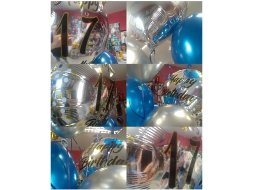 Prezent i balony na siedemnaste urodziny