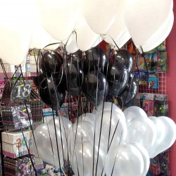 balony czarno białe