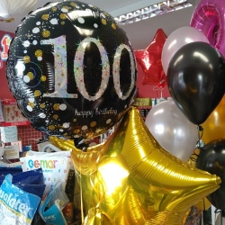 balony z helem na setne urodziny
