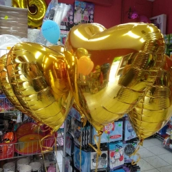 balony serca złote z helem