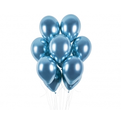 Balon chromowany Niebieski 33 cm