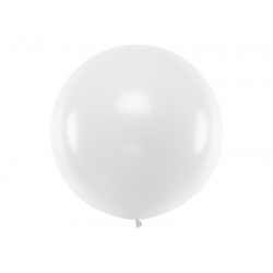 Balon Gigant pastelowy Kula Biała 100 cm