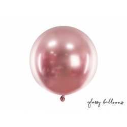 Balon chromowany Różowe Złoto glossy Kula 60 cm