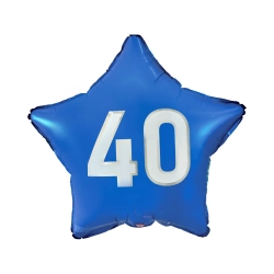 Balon foliowy z cyfrą 40 Urodziny Gwiazdka Niebieska 44 cm