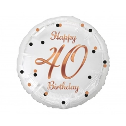 Balon foliowy na urodziny 40 Happy Birthday Różowe Złoto 46 cm