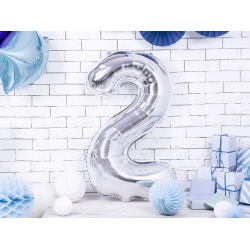 Balon foliowy cyfra na 2 urodziny