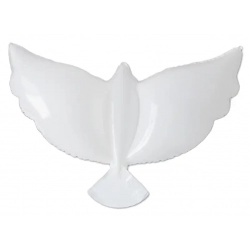 Balon foliowy Biały Gołąbek na Komunię Chrzest i Ślub 60 cm
