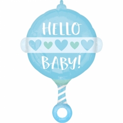Balon foliowy grzechotka na baby shower 60 cm
