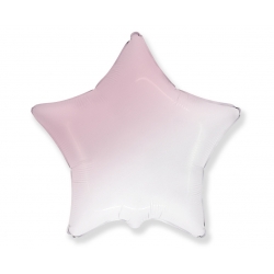 Balon foliowy Gwiazdka Biała-Różowa gradient 46 cm