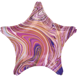 Balon foliowy Gwiazda Fioletowy Melanż 48 cm