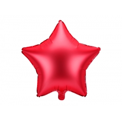 Balon foliowy Gwiazda Czerwona Matowa 48 cm