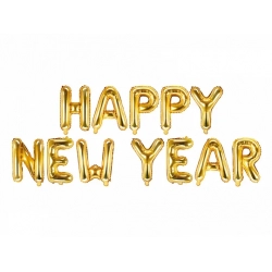 Balon foliowy Złoty Napis Happy New Year 370x35 cm