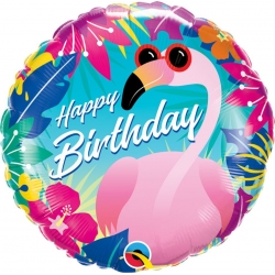 Balon foliowy na hawajskie urodziny Happy Birthday Flaming 46 cm
