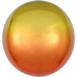 Balon foliowy Kula Pomarańczowo-żółta Ombre 38 x 40 cm