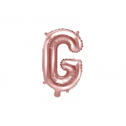 Balon foliowy Litera G Różowo-złoty 35 cm Dekoracja
