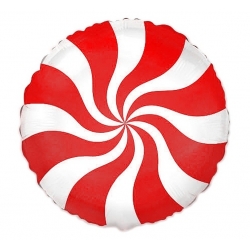 Balon foliowy okrągły Czerwony Lizak 46 cm