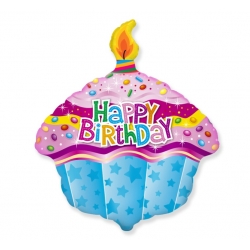 Balon foliowy Happy Birthday Muffinka 60 cm