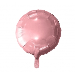 Balon foliowy Okrągły Jasnoróżowy 45 cm