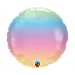 Balon foliowy Okrągły Ombre Pastelowe Kolory 46 cm