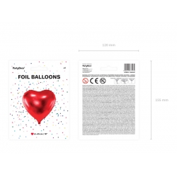 Balon foliowy Serce Czerwone 45 cm