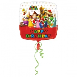Balon foliowy Super Mario Bros Happy Birthday 43 cm