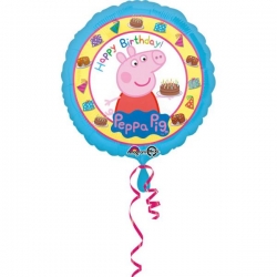 Balon foliowy Świnka Peppa - Happy Birthday 43 cm