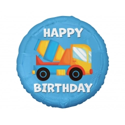 Balon foliowy Betoniarka Happy Birthday na Urodziny 46 cm