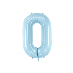 Balon foliowy Cyfra 0 Błękitna 86 cm
