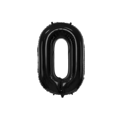 Balon foliowy Cyfra 0 Czarny 86 cm