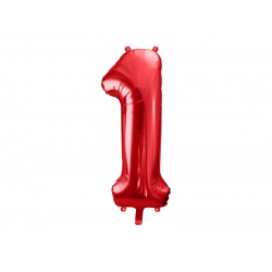 Balon foliowy cyfra 1 Czerwony 86 cm