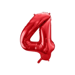 Balon foliowy cyfra 4 czerwony 86 cm