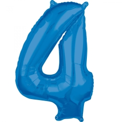 Balon foliowy cyfra 4 niebieska