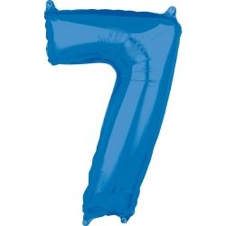Balon foliowy cyfra 7 niebieski 66 cm