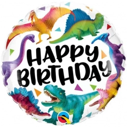 Balon foliowy na urodziny Dinozaury Happy Birthday 46 cm
