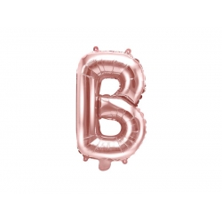 Balon foliowy Litera B Różowo-złoty 35 cm