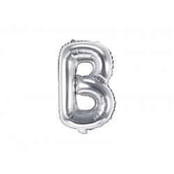 Balon foliowy Litera B Srebrny 35 cm