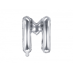 Balon foliowy Litera M Srebrny 35 cm