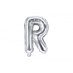 Balon foliowy Litera R Srebrny 35 cm