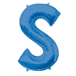 Balon foliowy litera S Niebieski 88 cm
