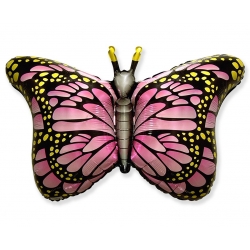 Balon foliowy Różowy Motylek 61 cm
