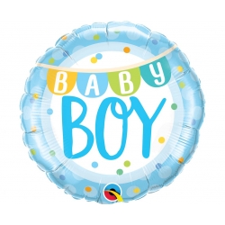 Niebieski Balon foliowy na Baby Shower Boy 46 cm