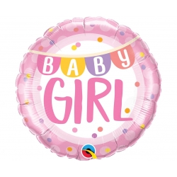 Różowy Balon foliowy na Baby Shower Girl 46 cm