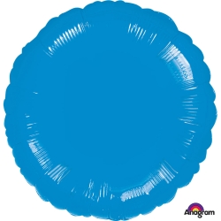 Balon metalizowany okrągły Niebieski 43 cm