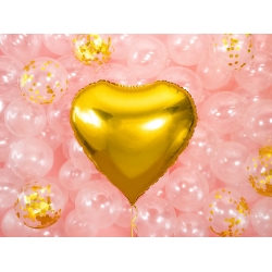 Balon foliowy metalizowany Serce Złote 61 cm
