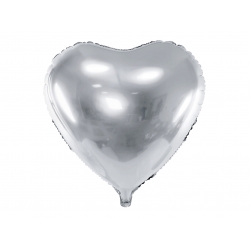 Balon foliowy Serce Srebrny 61 cm