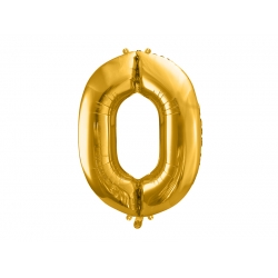 Balon foliowy cyfra 0 Złoty 86 cm