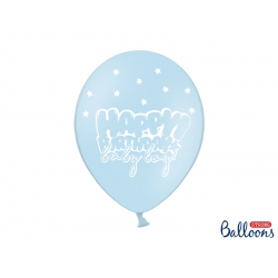 Balon lateksowy Happy Birthday Niebieski 30 cm 1 szt