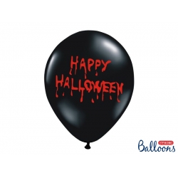 Balon czarny Happy Halloween 1 szt 30 cm