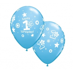 Balon niebieski 1 urodziny (roczek) 1 szt 30 cm
