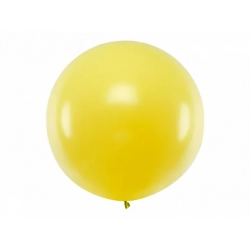 Balon okrągły Gigant pastelowy Kula Żółty 1 m